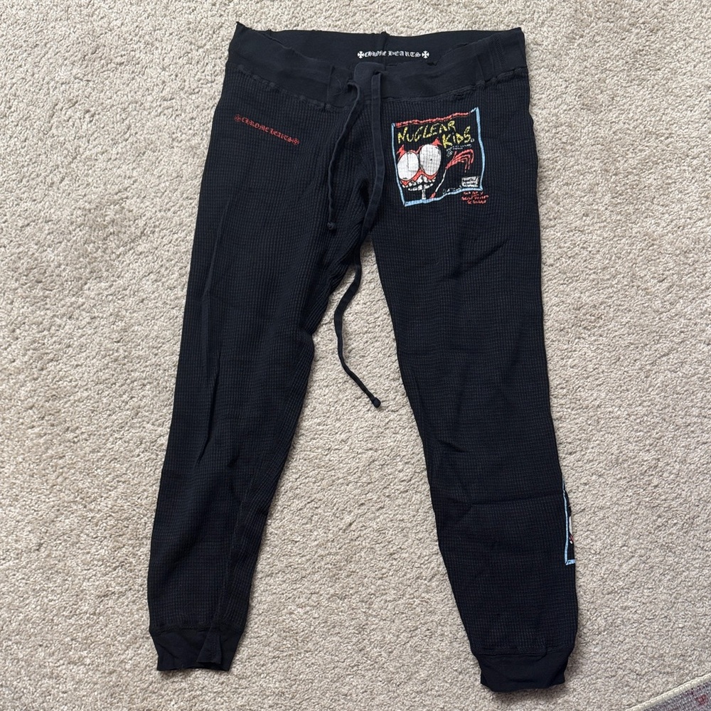 Chrome Hearts Black Waffle Knit Pants